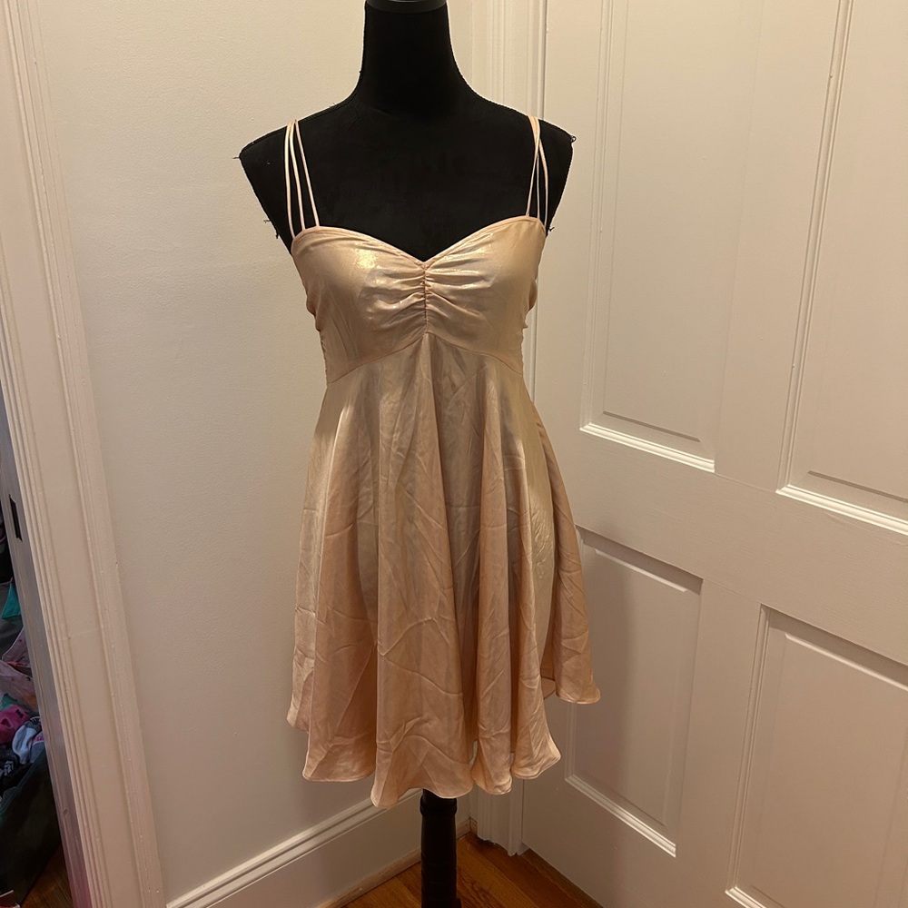 Free People Gold Mini Dress